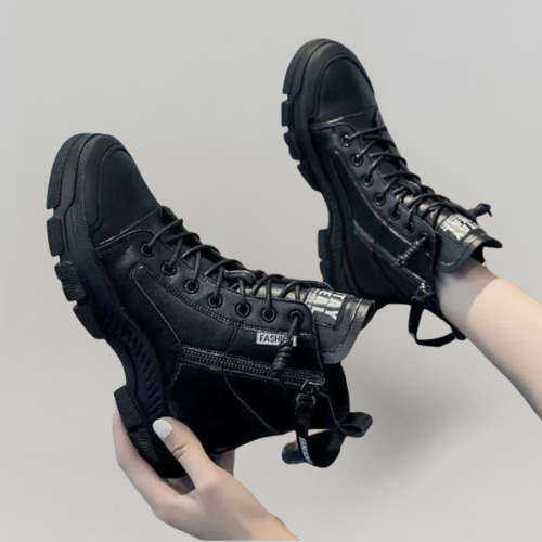 MiaVendi | Women High Top Side Zip Sneakers Casual Style
