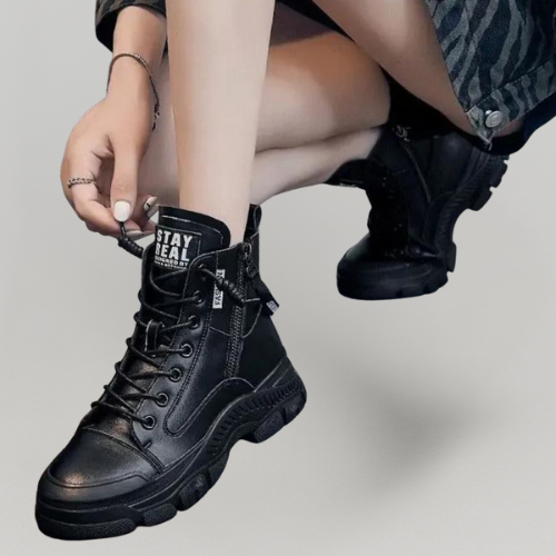 MiaVendi | Women High Top Side Zip Sneakers Casual Style