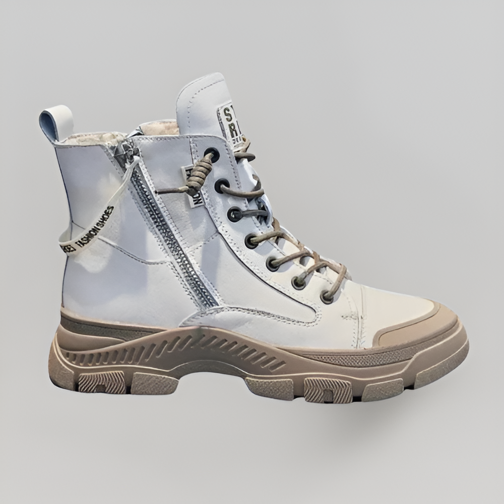 MiaVendi | Women High Top Side Zip Sneakers Casual Style