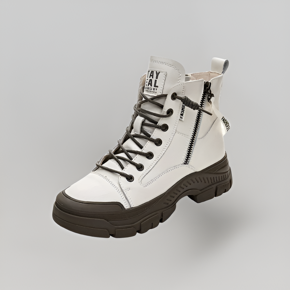 MiaVendi | Women High Top Side Zip Sneakers Casual Style