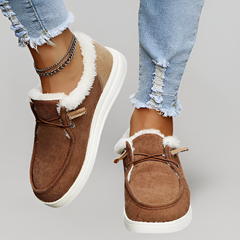 MiaVendi | Casual Slip On Women Fleece Lined Flats Shoes
