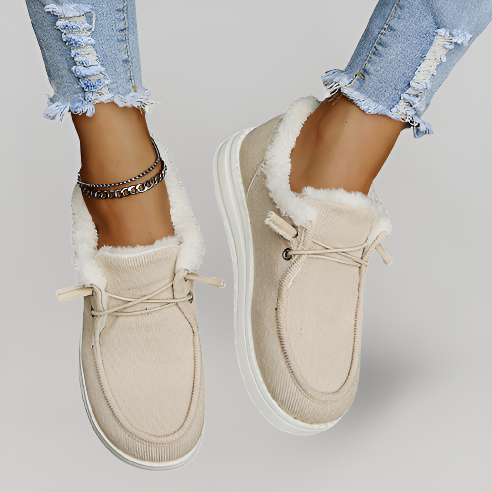 MiaVendi | Casual Slip On Women Fleece Lined Flats Shoes