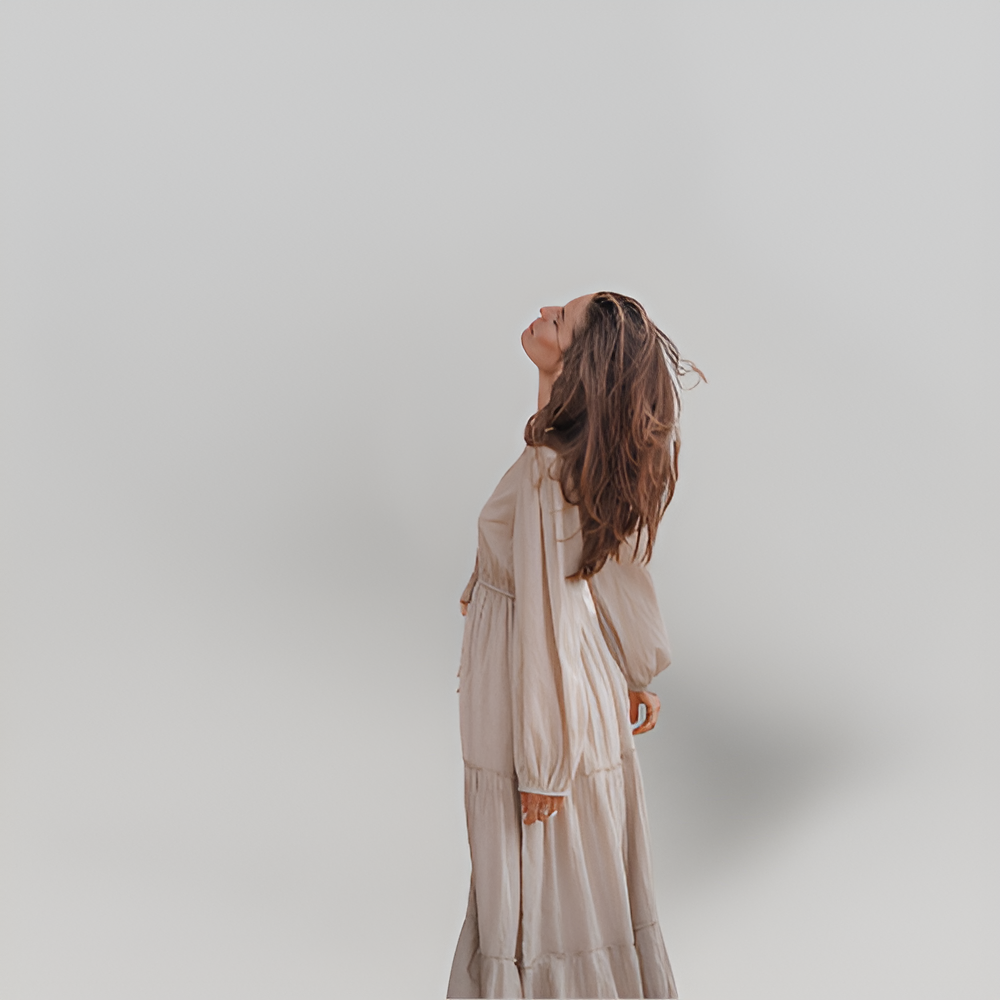 MiaVendi | Sand Maxi Dress V Neck Tassel Lurex Detail