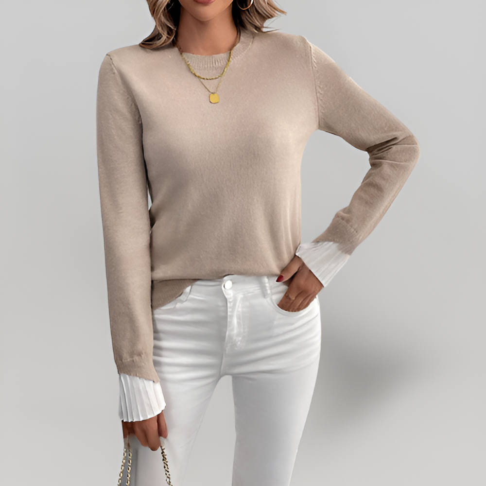 MiaVendi | Giulia Flare Sleeve Sweater Moka Brown Knit
