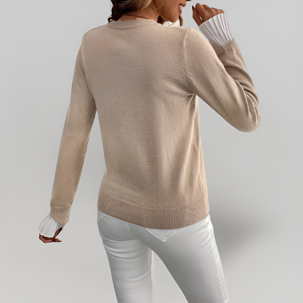 MiaVendi | Giulia Flare Sleeve Sweater Moka Brown Knit