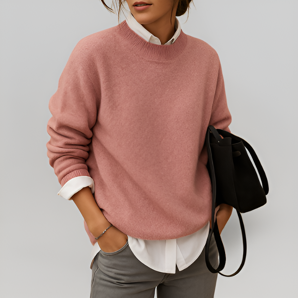 MiaVendi | Women's Wool Jumper Minimalist Crewneck Top