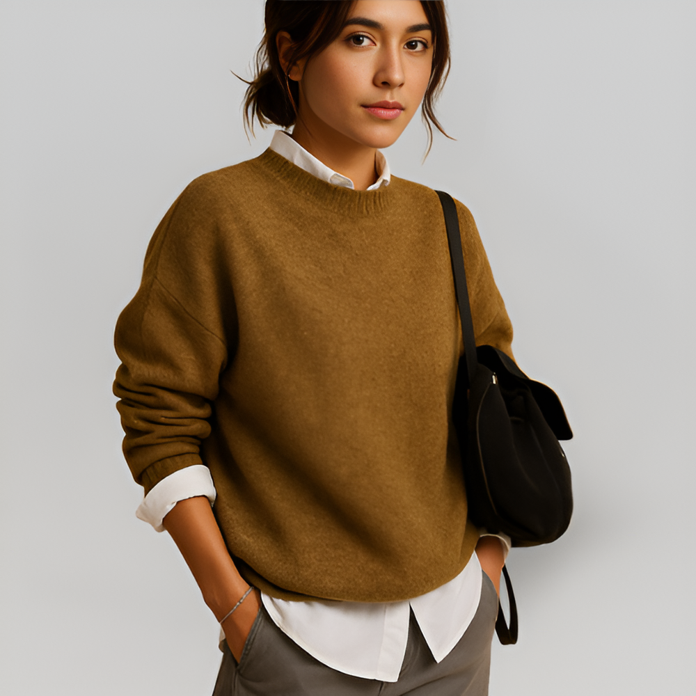 MiaVendi | Women's Wool Jumper Minimalist Crewneck Top