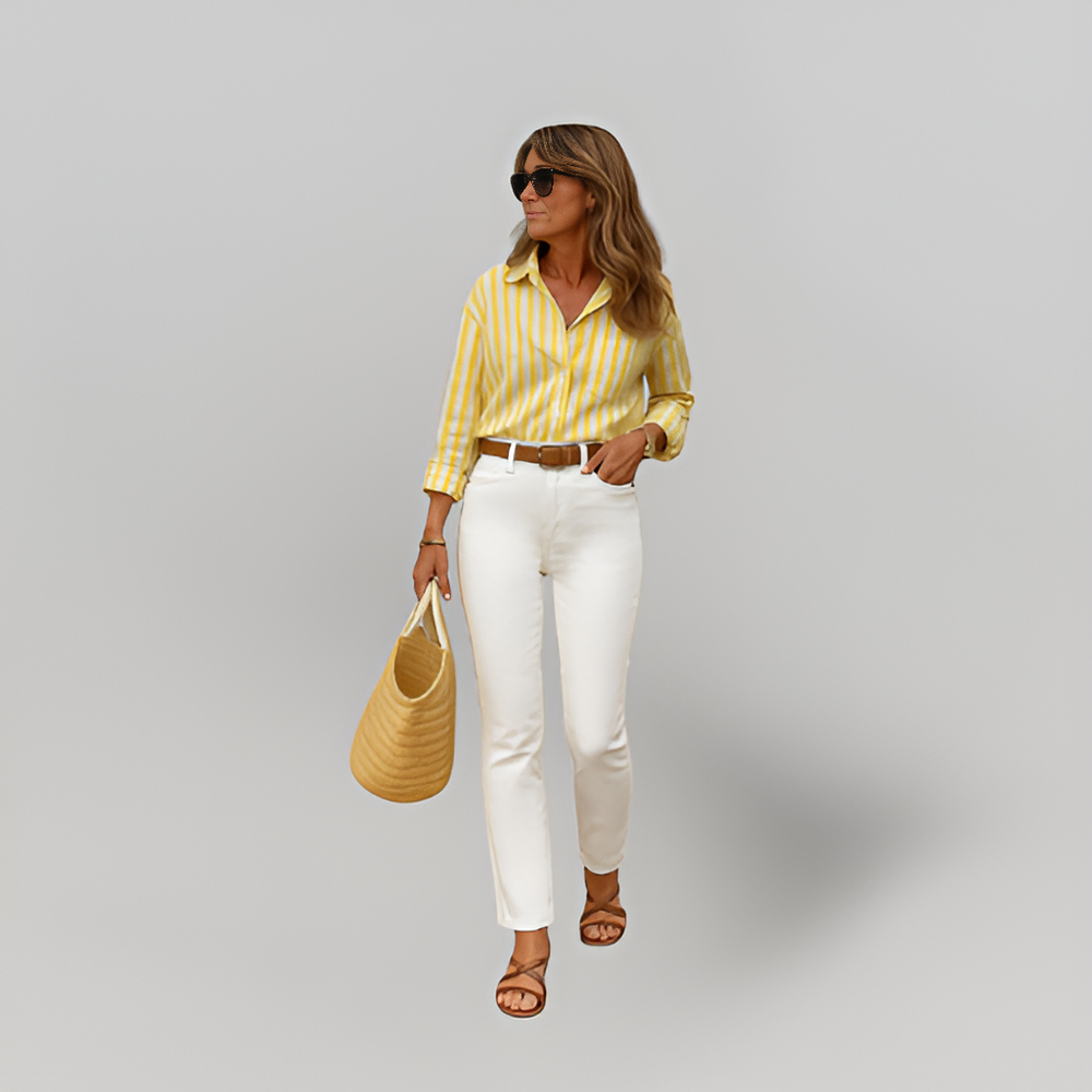 MiaVendi | White High Waisted Straight Leg Jeans Women