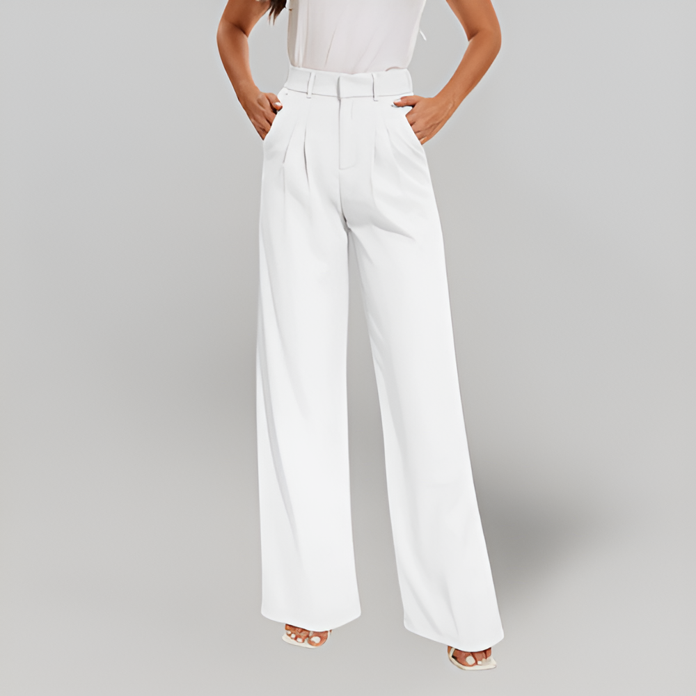 MiaVendi | Women's High Waist Straight Leg Trousers