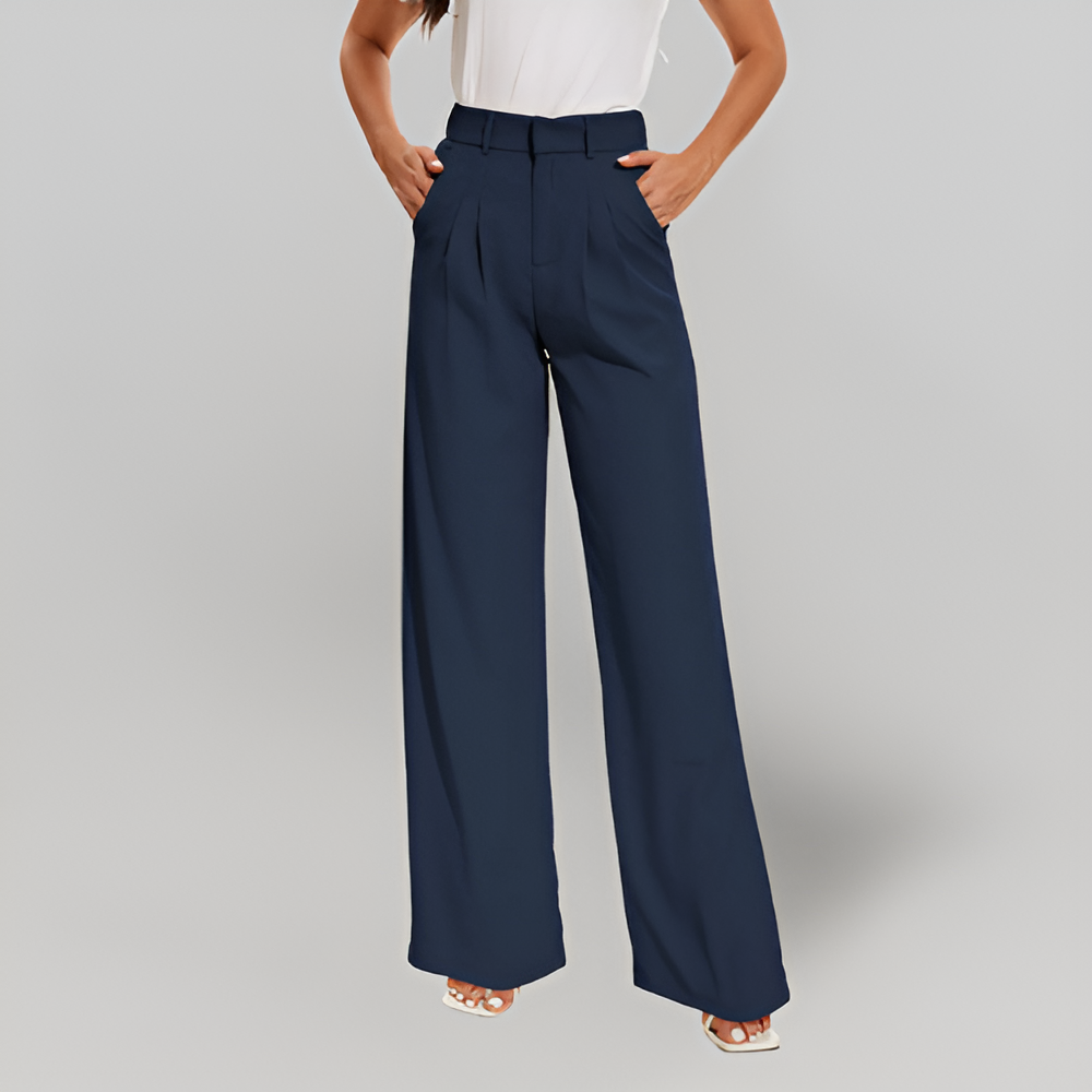 MiaVendi | Women's High Waist Straight Leg Trousers