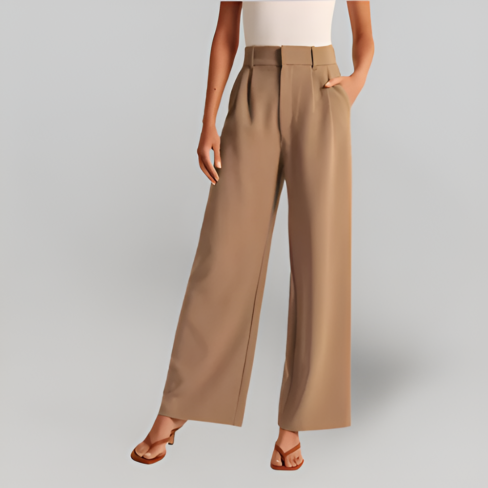 MiaVendi | Women's High Waist Straight Leg Trousers