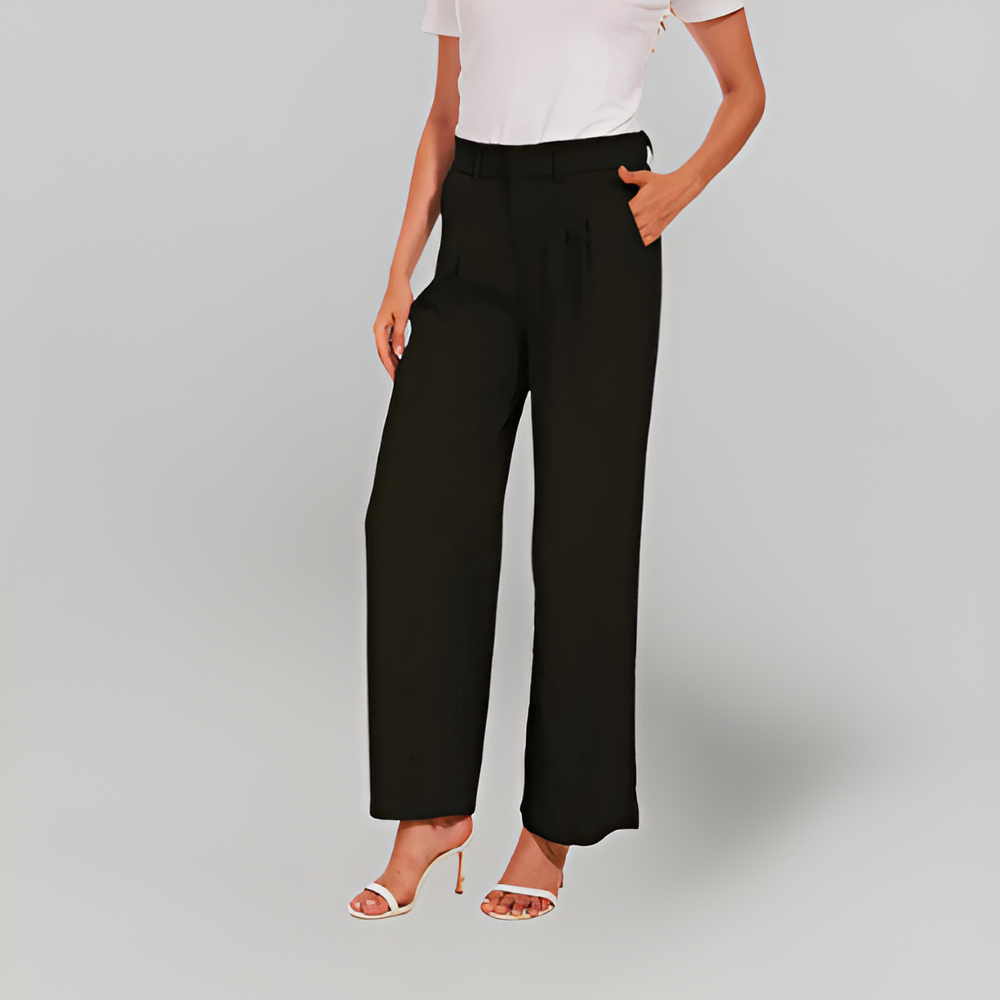 MiaVendi | Women's High Waist Straight Leg Trousers