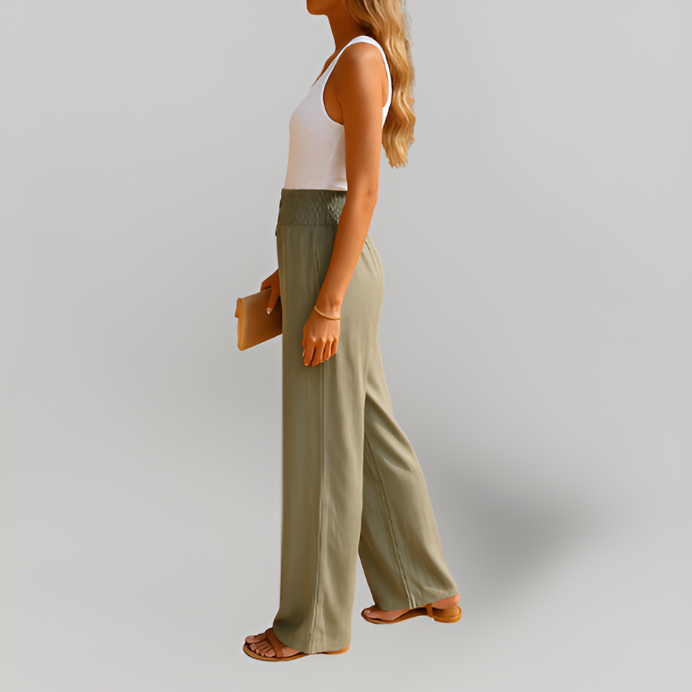 MiaVendi | Melanie High Waist Wide Leg Trousers For Women