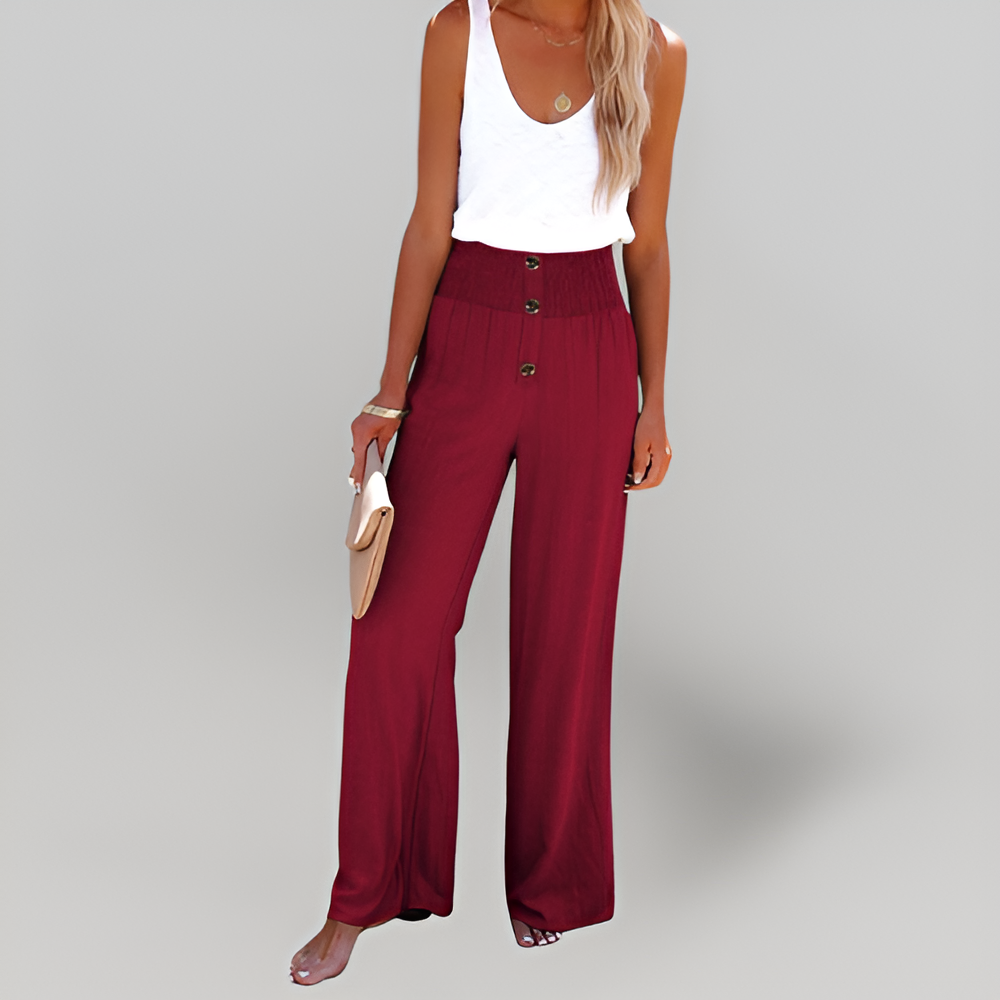 MiaVendi | Melanie High Waist Wide Leg Trousers For Women