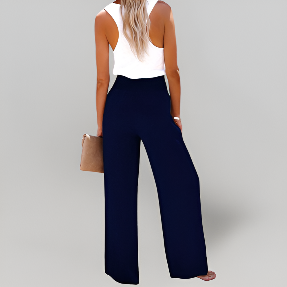MiaVendi | Melanie High Waist Wide Leg Trousers For Women