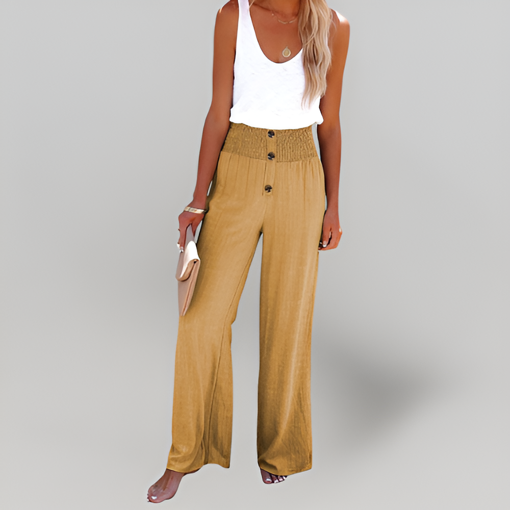 MiaVendi | Melanie High Waist Wide Leg Trousers For Women
