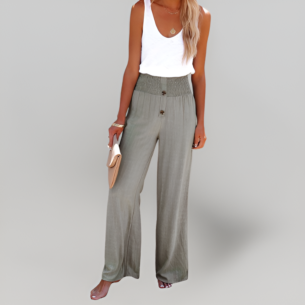 MiaVendi | Melanie High Waist Wide Leg Trousers For Women