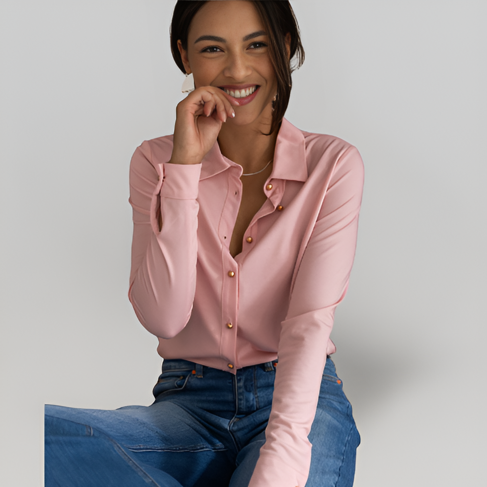MiaVendi | La Cherise Pink Travel Blouse Matte Jersey