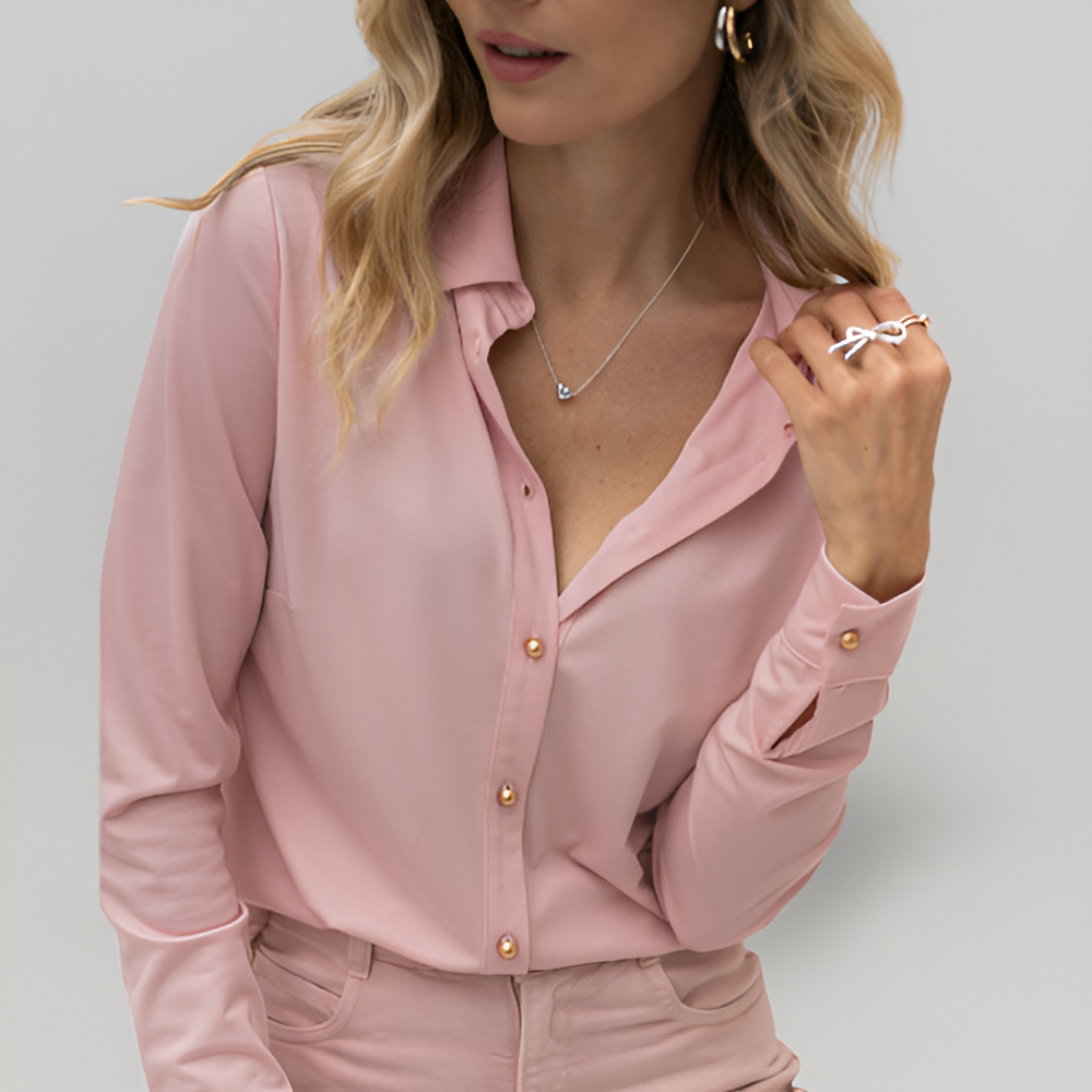 MiaVendi | La Cherise Pink Travel Blouse Matte Jersey