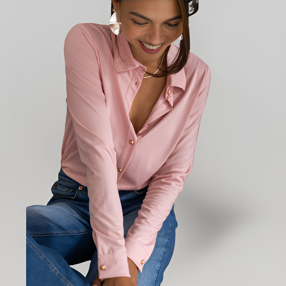 MiaVendi | La Cherise Pink Travel Blouse Matte Jersey