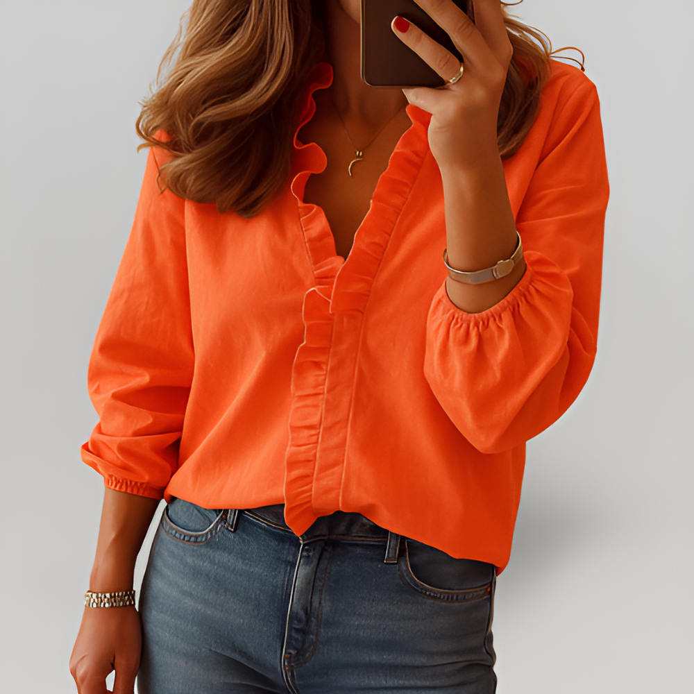 MiaVendi | Elise Ruffled Blouse For Work And Weekend